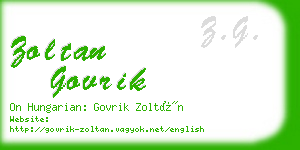 zoltan govrik business card